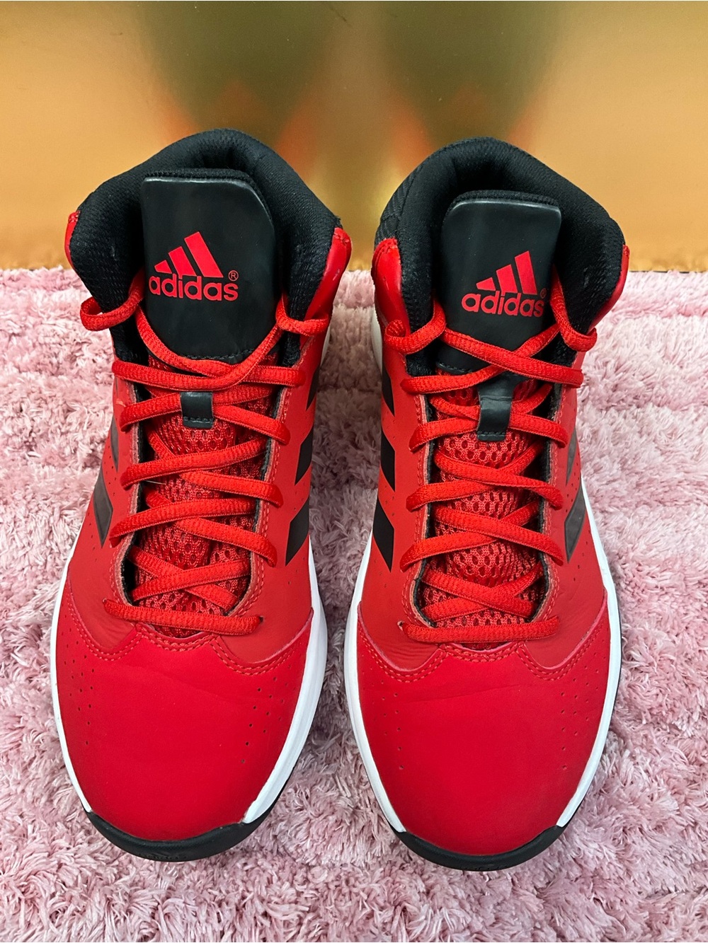 adidas Red and Black Kids' High-Top Sneakers